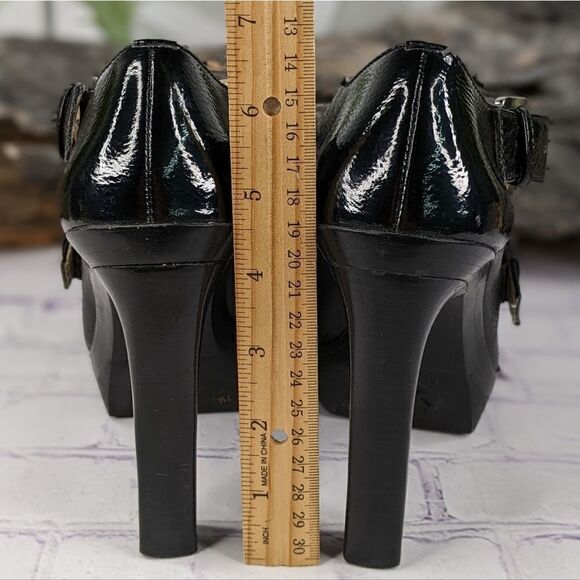 Michael Kors Desert Double Buckle Black Platform Chunky Heel Sandal - Picture 6 of 10